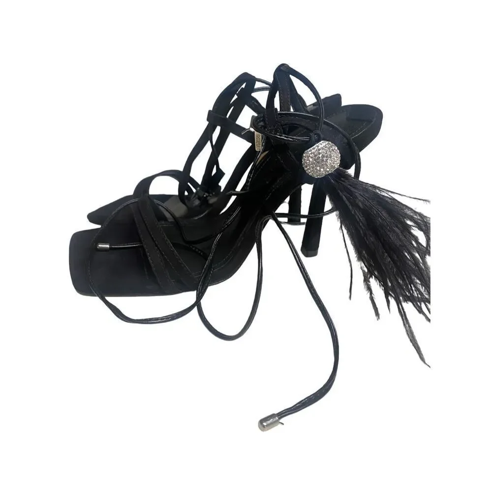 Schutz Linda Sandal in Black Size 7.5‎ NIB $148